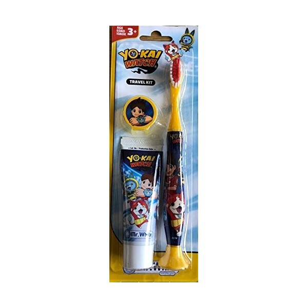 MR WHITE - Travel Kit Yo Kai Watch: Kit dentaire avec brosse à dents, capuchon et dentifrice 25ml