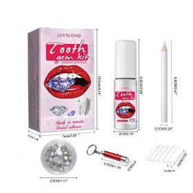 Tkekruh Décoration Dentaire En Crista,Pierres Précieuses Dentaires,Kit De Gemmes Dentaires,Kit De Gemmes Dentaires Avec Colle