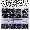 3320Pcs Strass Ongle Nail Art Ongles AB Strass Art, HOINCO Nail Art Strass 3d 320 Diamants+3000 Strass Ongles avec Pince à Ép