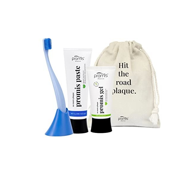 promis kit de soins dentaires pour une protection optimale contre la plaque et le tartre | brosse à dents durable | dentifric