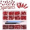 3320Pcs Strass Ongle Nail Art Ongles AB Strass Art, HOINCO Nail Art Strass 3d 320 Diamants+3000 Strass Ongles avec Pince à Ép