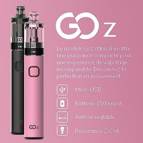 INNOKIN - Starter Kit GOz 2ml - Cigarette Electronique Tube - Puissance 13W - Batterie 1500 mA - Résistance Z Coil 1,6 Ohm - 