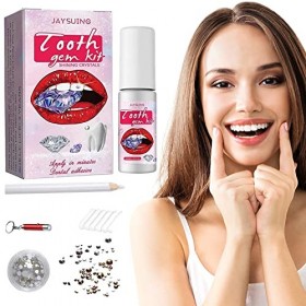 Gemmes Dentaires, Strass Dentaire Kit avec Colle,Gemmes Bijoux Dents, Kit de Gemmes de Dents Bricolage avec Colle, Kit Bijou 