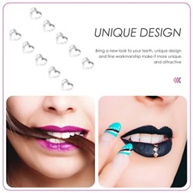 iplusmile 10 pièces Dente Gem Kit dents cœur dents dentures de cristal dents bijoux décorations décoratives dents pour les de