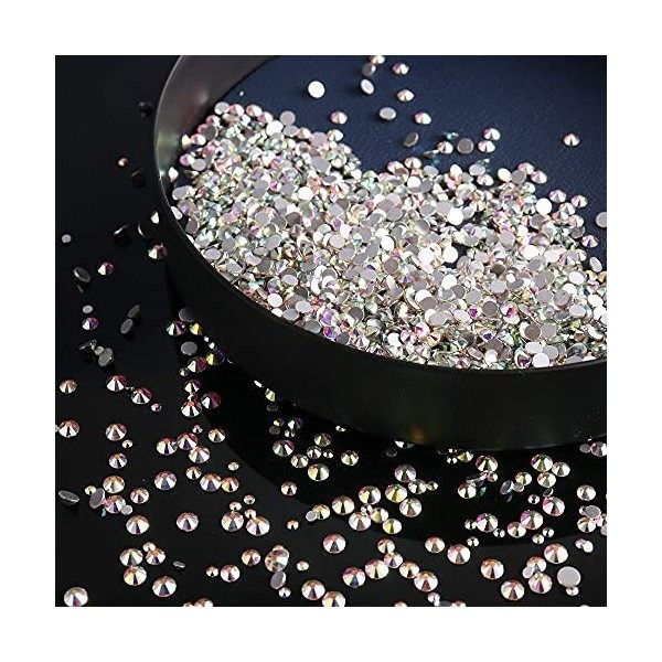 Ely D Strass ronds plats en acrylique brillants de chaque taille et couleur pour bijoux, vêtements, bandeau, nail art, etc. S