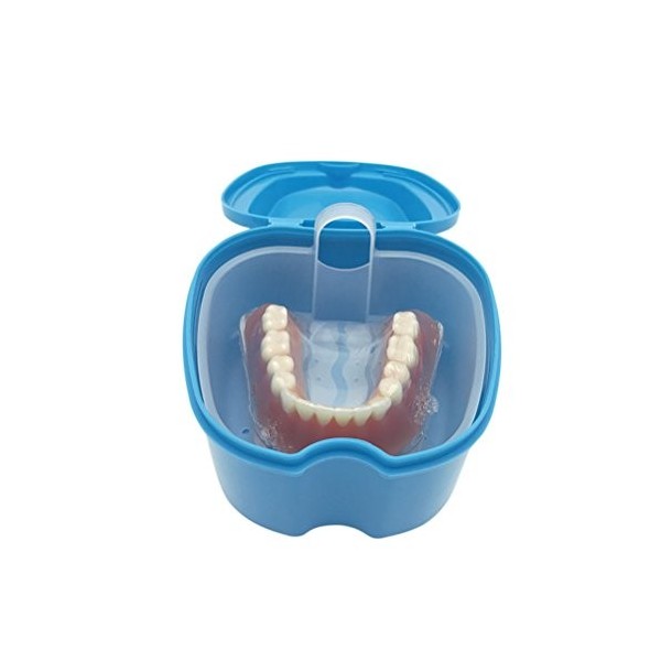 SUPVOX Boîte à Dentier avec Panier Boîte de Rangement Appareil Dentaire Bleu pour Protège Dents Bleu Clair