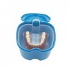 SUPVOX Boîte à Dentier avec Panier Boîte de Rangement Appareil Dentaire Bleu pour Protège Dents Bleu Clair