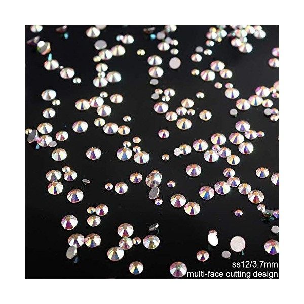 Ely D Strass ronds plats en acrylique brillants de chaque taille et couleur pour bijoux, vêtements, bandeau, nail art, etc. S