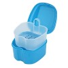 Boîte de Rangement pour Prothèses Boîte de Dentiers Étui de Bain pour Prothèses avec Passoire pour Stockage Trempage Nettoyag