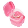 Trousse de bain orthodontique en plastique pour prothèses dentaires avec filtre Rose