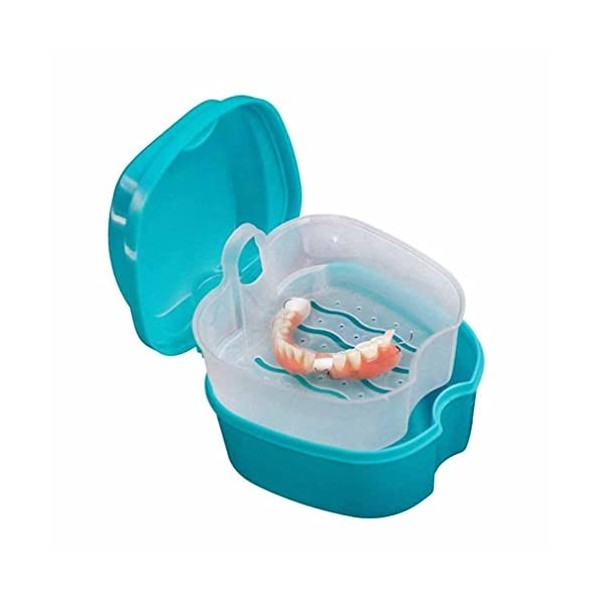 Trousse de bain orthodontique en plastique pour prothèses dentaires avec filtre Rose