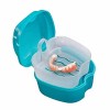 Trousse de bain orthodontique en plastique pour prothèses dentaires avec filtre Rose