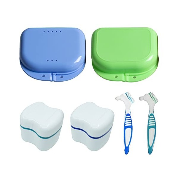 Boîte À Dentier Boîtier de retenue portable Boîte de nettoyage pour