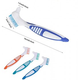 YKKJ 3 pièces Brosse à dentier Dure ,Brosse a Dent pour Appareil Dentaire,avec Étui de Rangement, pour lEntretien des Prothès