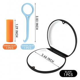 1 boîte de rangement noire avec 1 outil de retrait dalignement et 1 masticateur, étui orthodontique portable, étui à bretell