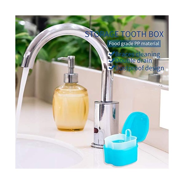 Boîte de rangement pour prothèses,boîte dimmersion pour prothèses,rangement sanitaire,boîte dorthodontie,2 petites boîtes d