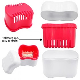 Hioph Boîte de bain pour prothèses dentaires - Gobelet de nettoyage avec panier de rinçage - Kit de soins de prothèses dentai