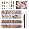 3120 Pcs Rouge Nail Art Strass Gemmes EBANKU Nail Cristal Bijou Forme Mixte Strass Diamants Perles Kit pour Artisanat Ongles 