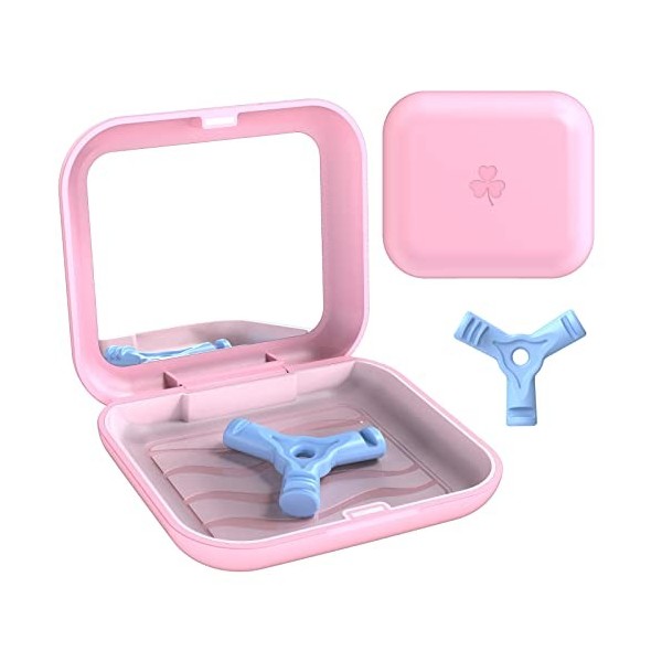 ARGOMAX Boîte De Protection Dentaire, Rose Etui Pour Appareils Dentaires, Boite Appareil Dentaire, Boite a Dentier, Boîtes De