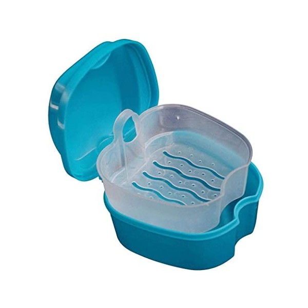 Boîte à prothèses dentaires avec passoire, boîte de rangement portable pour fausses dents, trousse de nettoyage pour prothèse