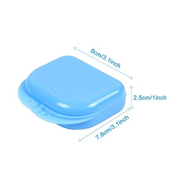Boîte de rangement, boîte de rangement dentaire, étui de protection orale avec trou dair 3 pièces , sec et respirant, facil