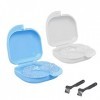 MenYiYDS- Box pour nettoyant et prothèses de prosthète brosse Set - 2 paquet de salle de bain prothétique + 2 sacs de prothès