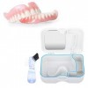 Boîte de bain de dentier, tasse de dentier, couvercle de boîtier de dentier, boîte de rangement de fausses dents de boîte de 
