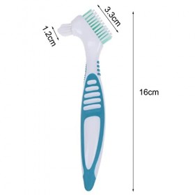 Rnitle Lot de 2 Brosse à Dents Dentier,Brosse à Dents Artificielles pour Soins de la Denture,Têtes de Brosse à Double Angle,B