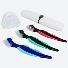 Brosse de nettoyage pour dentier，5 Pcs Brosse à prothèses Nettoyeur de prothèses Brosse à dents dentier，pour le Nettoyage des