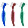 WLLHYF Lot de 3 brosses à prothèses dentaires rigides de qualité supérieure, brosse de nettoyage pour prothèses dentaires, br
