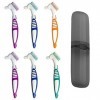 YeenGreen Brosse à Dents Dentier, 6 Pcs Brosse a Dent pour Appareil Dentaire avec Étui de Rangement, Poils Multicouches, Tête