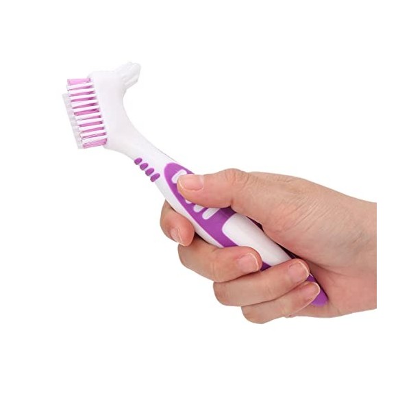 Brosse de Nettoyage pour Prothèses Dentaires, 2 Pièces Brosse de Nettoyage pour Prothèses Dentaires Brosse à Dents Double Fac