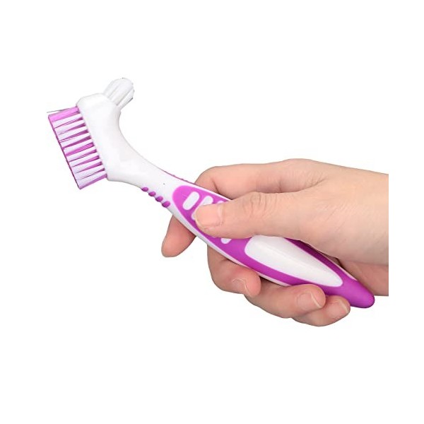 Brosse à prothèse, brosse de nettoyage portable double face sûre pour brosse à dents artificielle, prolonge la prothèse denta