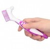 Brosse à prothèse, brosse de nettoyage portable double face sûre pour brosse à dents artificielle, prolonge la prothèse denta