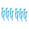 GLEAVI 12 Pièces Double Peigne De Soin Des Prothèses Tenue Bleue Costume Bleu Brosses À Dents Brosse Pour Prothèses Dures Bro