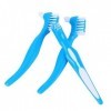 NIYANGLE 18 Pièces Double Peigne De Soin des Prothèses Nettoyant pour Fausses Dents Brosses À Dents Double Tête Outils De Net