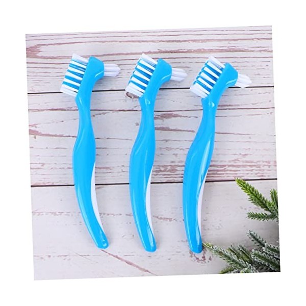 Lurrose 12 Pièces Double Peigne De Soin des Prothèses Nettoyant pour Brosse Costume Bleu Poils Adhésifs Double Face Nettoyant