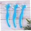 Lurrose 12 Pièces Double Peigne De Soin des Prothèses Nettoyant pour Brosse Costume Bleu Poils Adhésifs Double Face Nettoyant