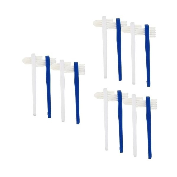 Healeved 12 Pièces Fausse Brosse À Dents À Double Tête Brosse À Dents Pour Prothèses Dentaires Brosse À Dents Double Tête Por