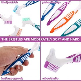 Healvian 8 Pièces Brosse À Dents Pour Prothèses Dentaires Dispositif Double Face Nettoyants Pour Prothèses Dentaires Brosses 