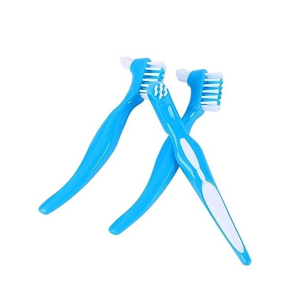 Healifty 6 Pièces Double Peigne De Soin De Prothèse Costume Bleu Soie Adhésive Double Face Brosses À Dents Brosse De Nettoyag