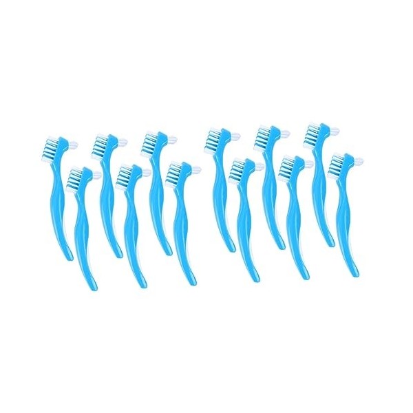 Healifty 6 Pièces Double Peigne De Soin De Prothèse Costume Bleu Soie Adhésive Double Face Brosses À Dents Brosse De Nettoyag