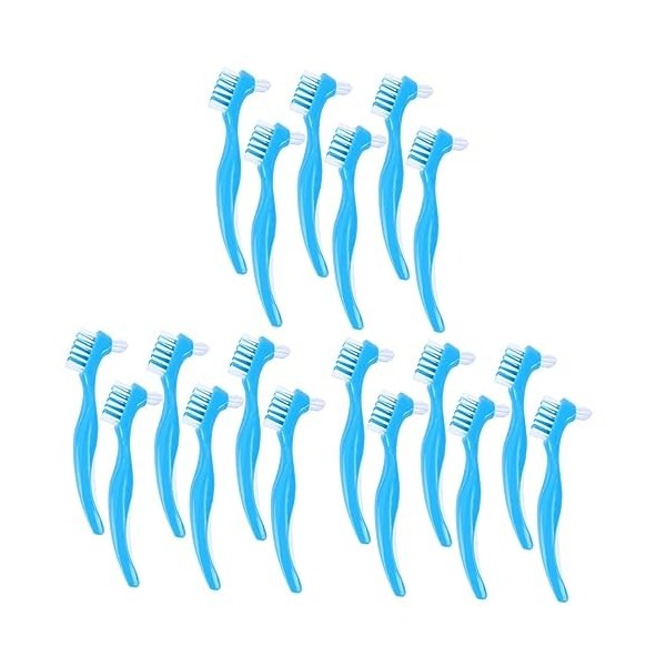 Healifty 6 Pièces Double Peigne De Soin De Prothèse Costume Bleu Soie Adhésive Double Face Brosses À Dents Brosse De Nettoyag