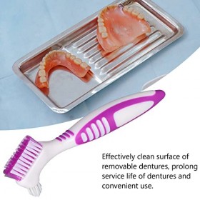 Brosse de nettoyage pour fausse brosse à dents, portable Prolong Denture Long Time Safe Denture Brush Double tête pour le net