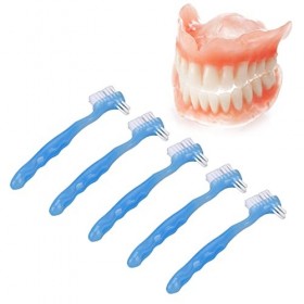 Brosse pour Prothèses Dentaires, Dissolvant de Plaque Double Face Brosse de Nettoyage pour Prothèses Dentaires Sûre pour Votr