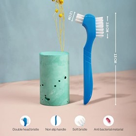 Lot de 1 brosse de dentier - Qualité supérieure - Hygiène supérieure - Outil de nettoyage pour prothèse dentaire - Brosse à d