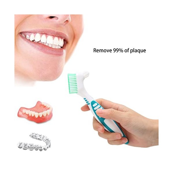 Brosse à prothèses dentaires, nettoyage efficace des fausses dents brosse à dents outil de nettoyage professionnel pour proth