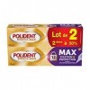 Polident Power Max Crème Fixative, Pour Prothèses Dentaires Partielles ou Complètes, Embout Précision - Lot de 2x40 g