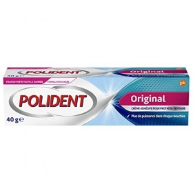 Polident Original, Crème Fixative Pour Prothèses Dentaires Partielles ou Complètes, Sans Goût Lot de 2x40ml