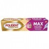 Polident Max fixation + Confort Crème fixatrice, Pour Prothèses Dentaires Partielles ou Complètes, sans goût et colorant arti